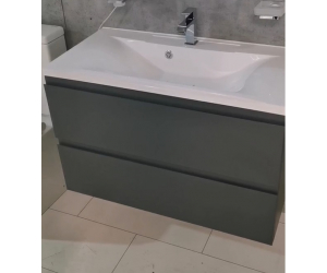 Тумба под раковину Art&Max AM-Bianchi-900-2C-SO-GM, 90 x 45 x 55 см подвесная, серый матовый