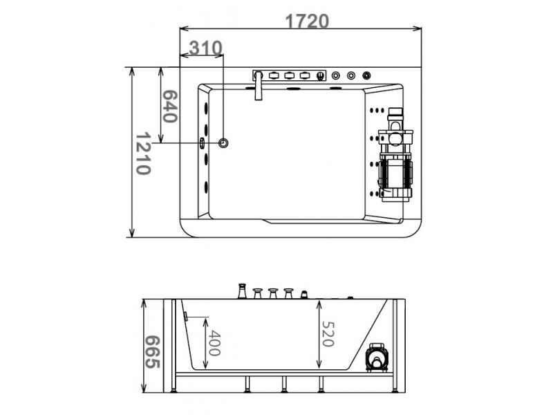 Купить Ванна гидромассажная акриловая Gemy G9226 B 172 х 121 x 66.5 см, встраиваемая, белая