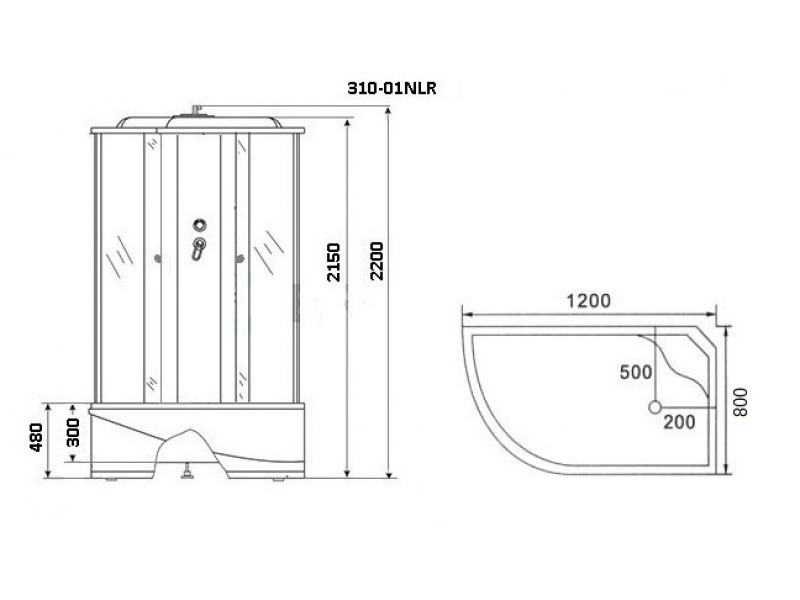 Купить Душевая кабина Niagara NG-310-01L/RN 120 x 80 см, левая/правая