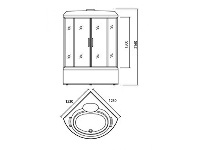 Купить Душевой бокс Appollo TS-1235W 123, 125 х 125 см, с гидромассажем