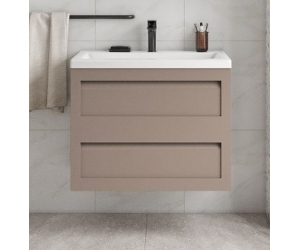 Тумба под раковину Art&Max Platino 75 см подвесная, бежевый матовый, AM-Platino-750-2C-SO-CM