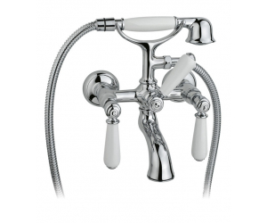 Смеситель Nicolazzi P.M. Blanc 1401CR78 для ванны и душа, хром, ручка белая керамика