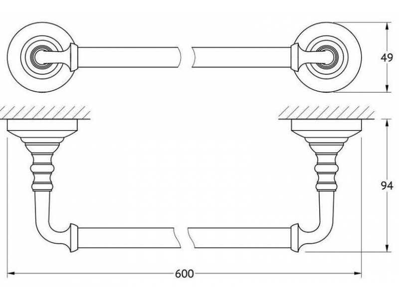 Купить Полотенцедержатель 3SC Stilmar STI 013 60 см, перекладина, хром