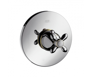 Смеситель для душа AXOR Carlton 17716090, термостатический, Highflow, хром с золотом