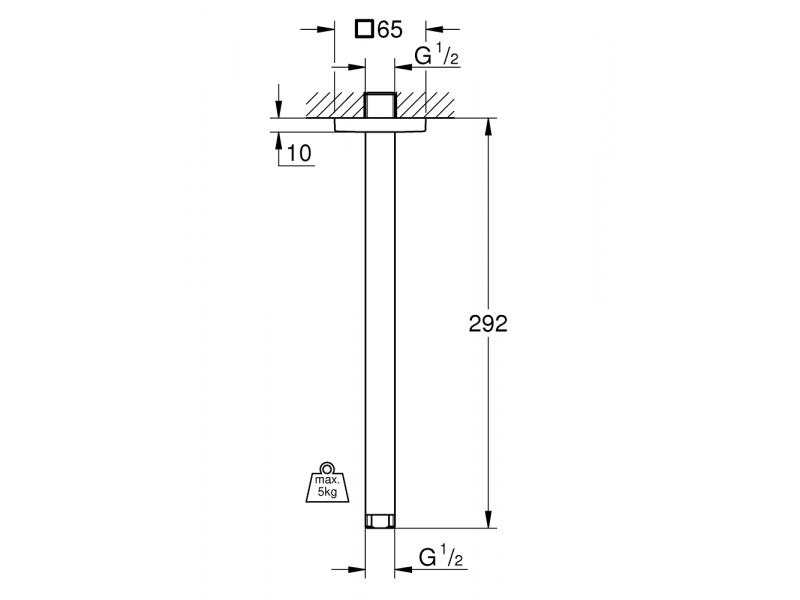 Купить Потолочный душевой кронштейн Grohe Rainshower (27484000/27485000)