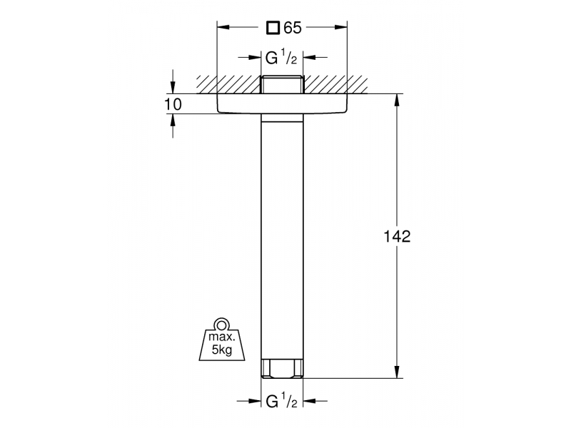Купить Потолочный душевой кронштейн Grohe Rainshower (27484000/27485000)