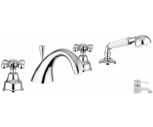 Смеситель для ванны и душа Emmevi Deco Classic 12120BC, белый/хром