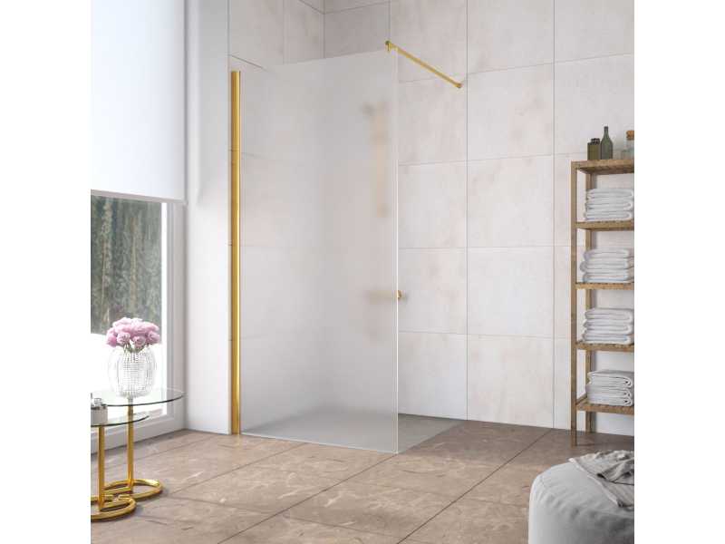 Купить Неподвижная стенка Vegas Glass EAF Lux 86 09 10, профиль - золото, стекло – сатин, 86*199,5 см