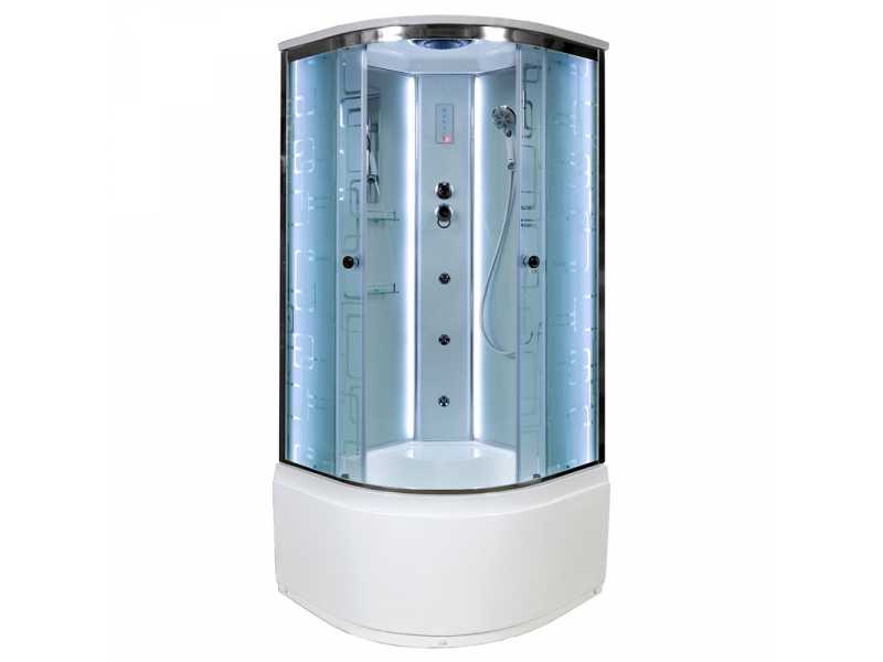 Купить Душевая кабина Deto Em EM4590 LED гм 90 x 90 см, с крышей, с Led подсветкой, с гидромассажем