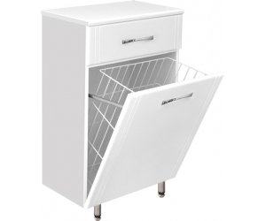 Тумба Style Line Эко Стандарт ТН 60 с бельевой корзиной белая ЛС-00000229, 60 см, напольная