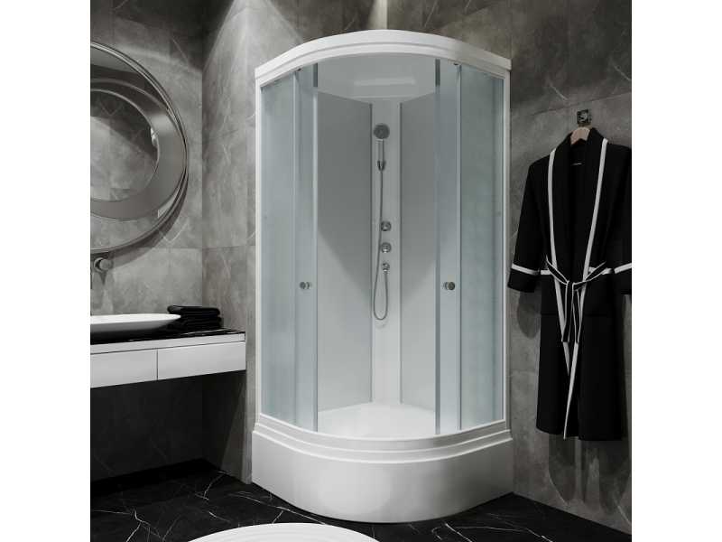Купить Душевая кабина Triton Вельвет В Щ0000041124, 90 x 90 см, четверть круга, средний поддон, сифон, ДН4