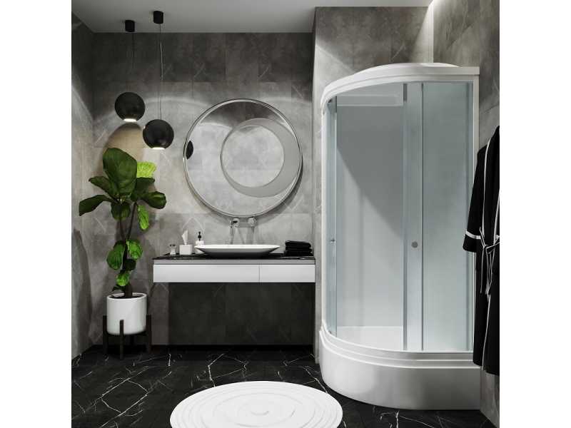Купить Душевая кабина Triton Вельвет В Щ0000041124, 90 x 90 см, четверть круга, средний поддон, сифон, ДН4