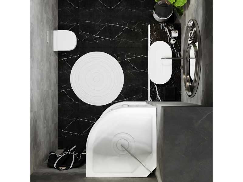 Купить Душевая кабина Triton Вельвет В Щ0000041124, 90 x 90 см, четверть круга, средний поддон, сифон, ДН4