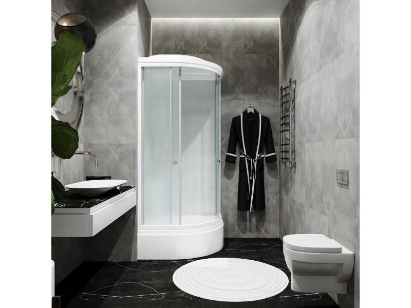 Купить Душевая кабина Triton Вельвет В Щ0000041124, 90 x 90 см, четверть круга, средний поддон, сифон, ДН4