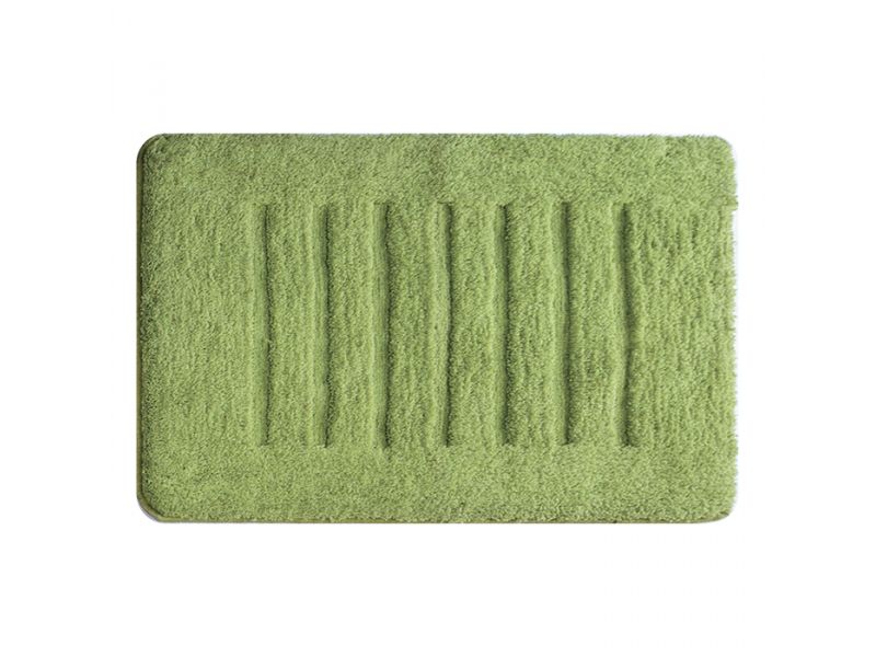 Купить Коврик для ванной Milardo MMI181M, 50 х 80 см, микрофибра, зеленый - green lines
