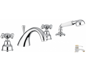 Смеситель для ванны и душа Emmevi Deco Classic 12120BO, белый/золото
