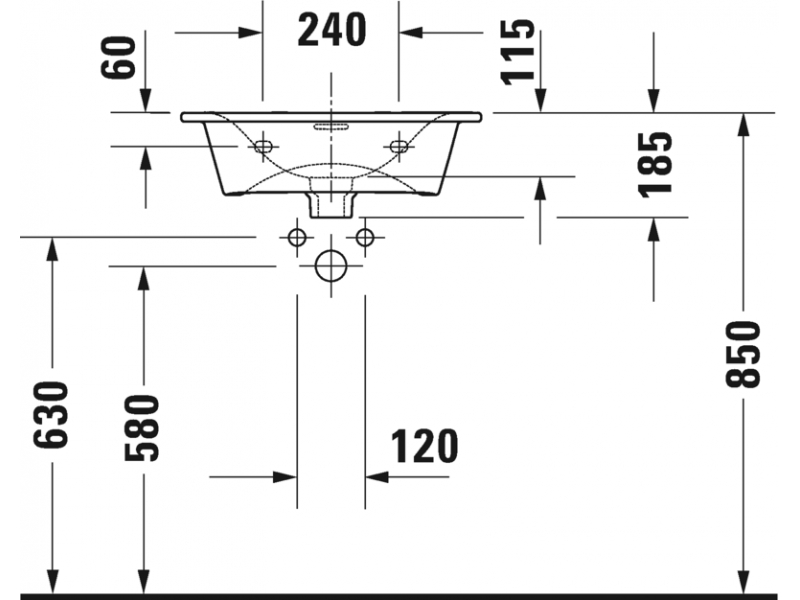 Купить Раковина Duravit Viu 23445300001 53 x 43 см, покрытие WG, белый