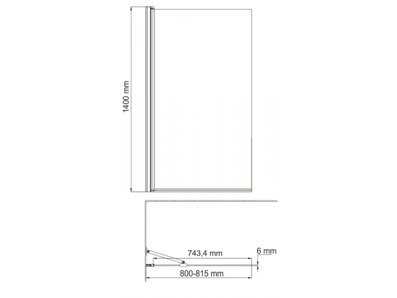Купить Стеклянная шторка WasserKraft 48P01-80 Fixed для душа, распашная, одностворчатая, с фиксатором