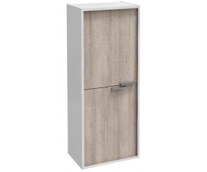 Шкаф-пенал Jacob Delafon Vivienne EB1510-N18-E71, 40 х 100 см, ручки хром, корпус белый глянцевый, фасад серый дуб