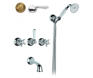 Смеситель Nicolazzi Dames Anglaises 1403BZ78 для ванны и душа, бронза, ручки P. Mont Blanc
