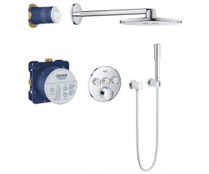 Душевая система Grohe SmartControl 34709000, с термостатом и верхним душем, хром