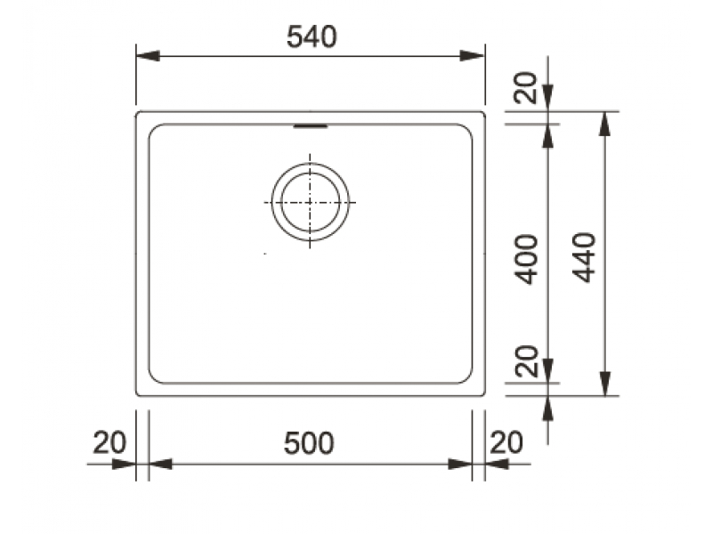 Купить Мойка Franke KUBUS KBG 110-50, 125.0176.636, гранит, нижняя установка, цвет оникс, 54*44 см