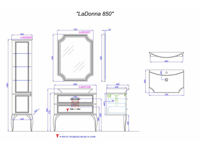 Купить Панель с зеркалом Aqwella LaDonna, белый (LAD0207W)