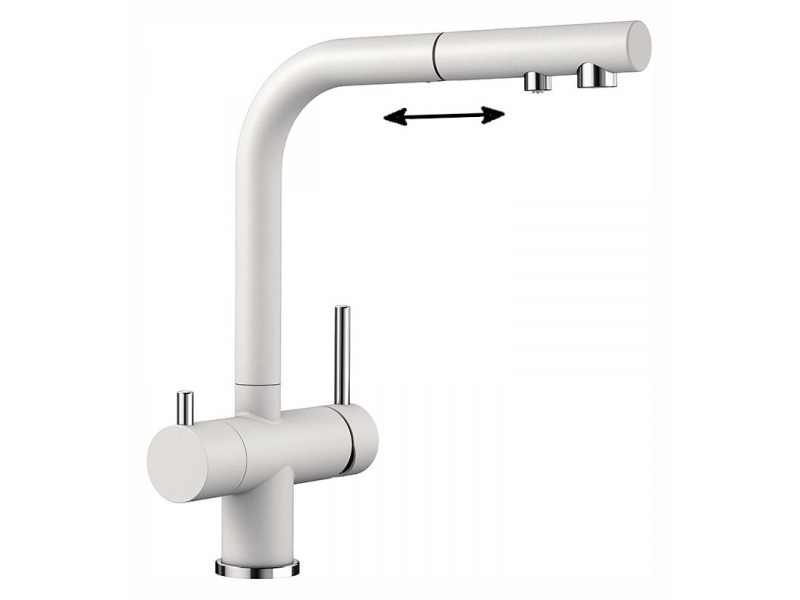 Купить Смеситель Blanco Fontas-S II 525204, для кухни, с краном для питьевой воды, белый
