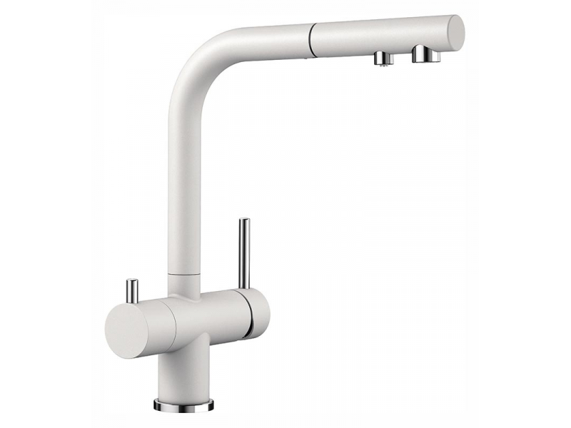 Купить Смеситель Blanco Fontas-S II 525204, для кухни, с краном для питьевой воды, белый