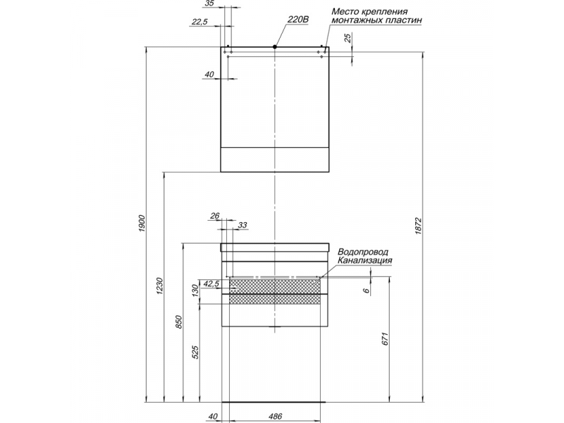 Купить Тумба под раковину Aquanet Нота 58 (005) 00171483, цвет белый