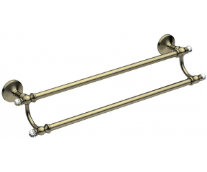 Двойной полотенцедержатель Art&Max Antic Crystal AM-E-2648SJ-Br, 58.5 см, бронза