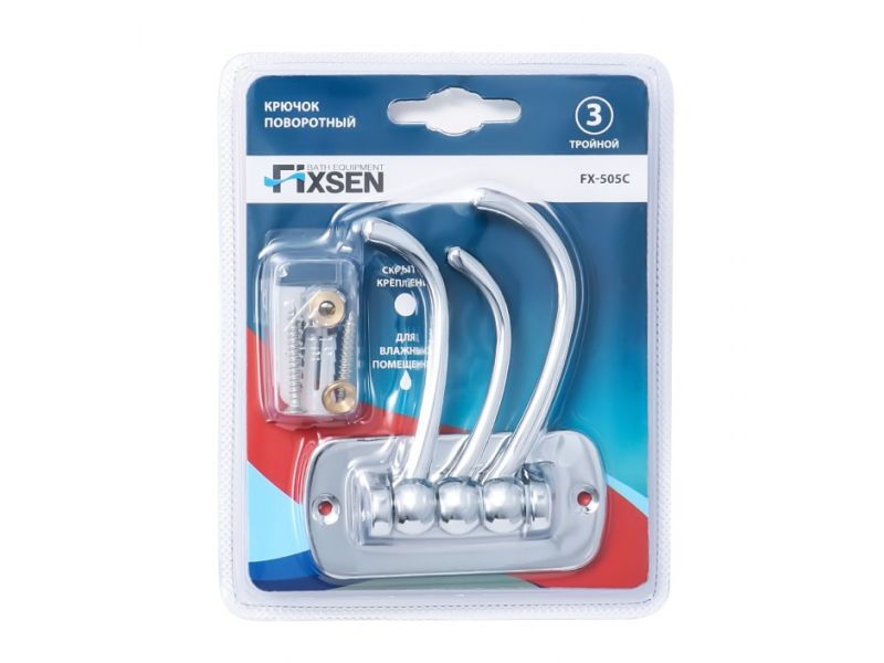 Купить Крючок Fixsen поворотный тройной хром, FX-505C