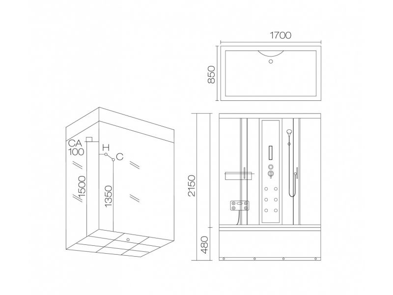 Купить Душевой бокс Aqua Joy AJ-119W, 170 x 85 см