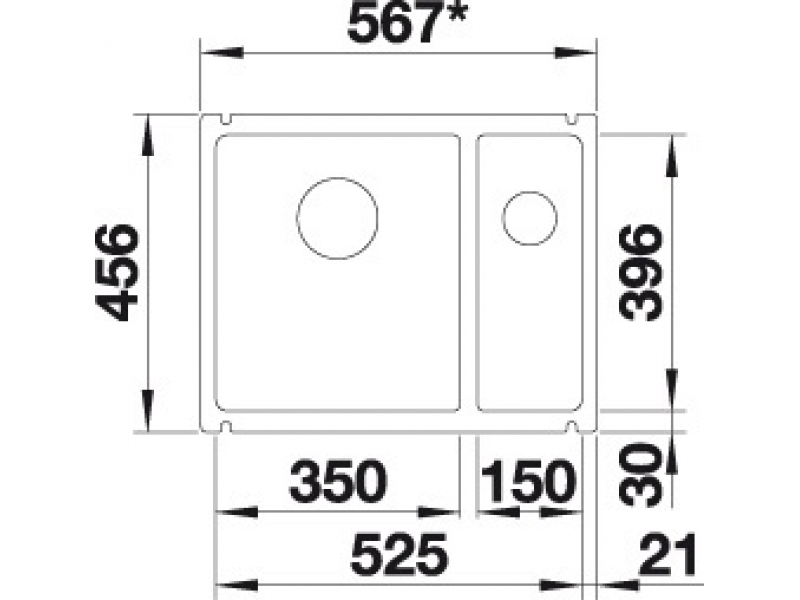 Купить Мойка Blanco Subline 350/150-U 523741, белый глянцевый