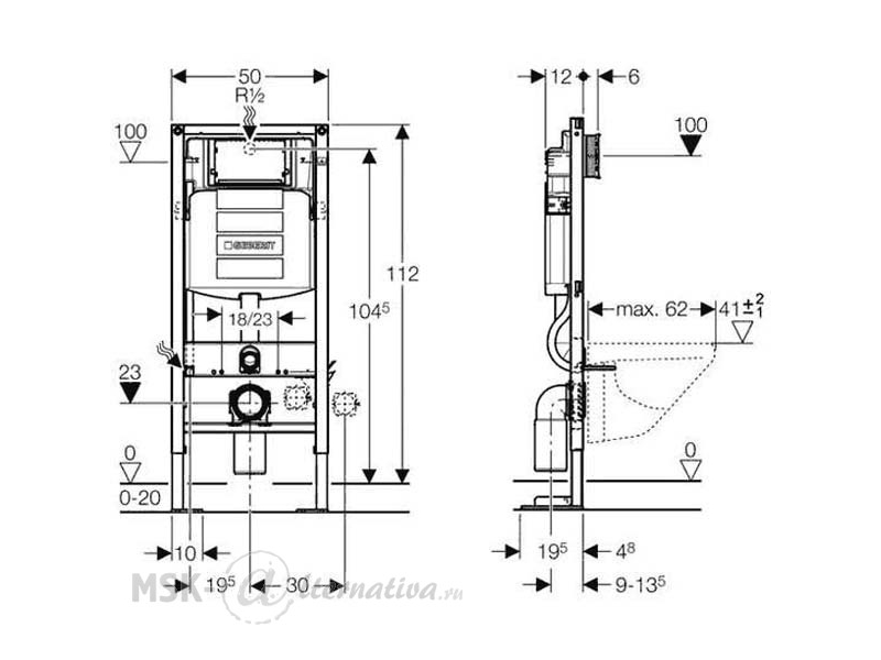 Купить Инсталляция Geberit Duofix 111.333.00.5 UP320 для унитаза, усиленная