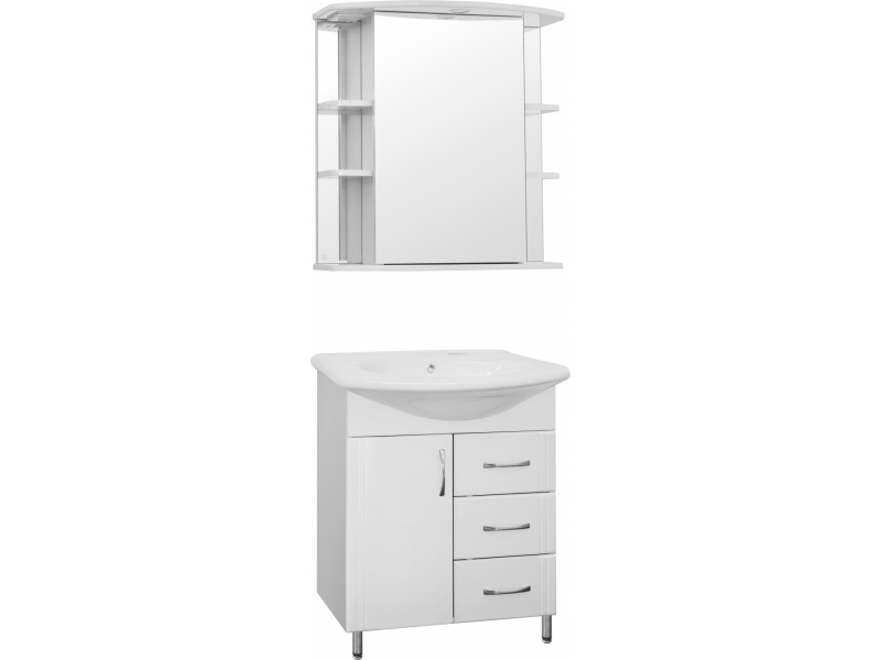 Купить Зеркало-шкаф Style Line Эко Стандарт Лира 70/С ЛС-00000123, 70 см, подвесное, белое