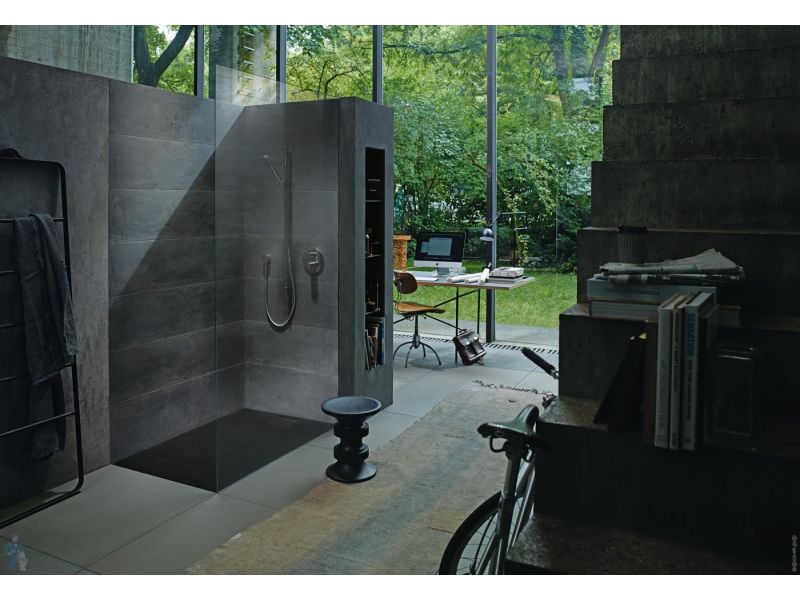 Купить Душевой поддон Duravit Stonetto 720145680000000 90 x 80 см, композитный, прямоугольный, антрацит