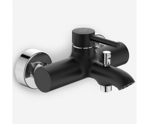 Смеситель Ideal Standard Ceraline BC199U4 для ванны и душа, черный матовый и хром
