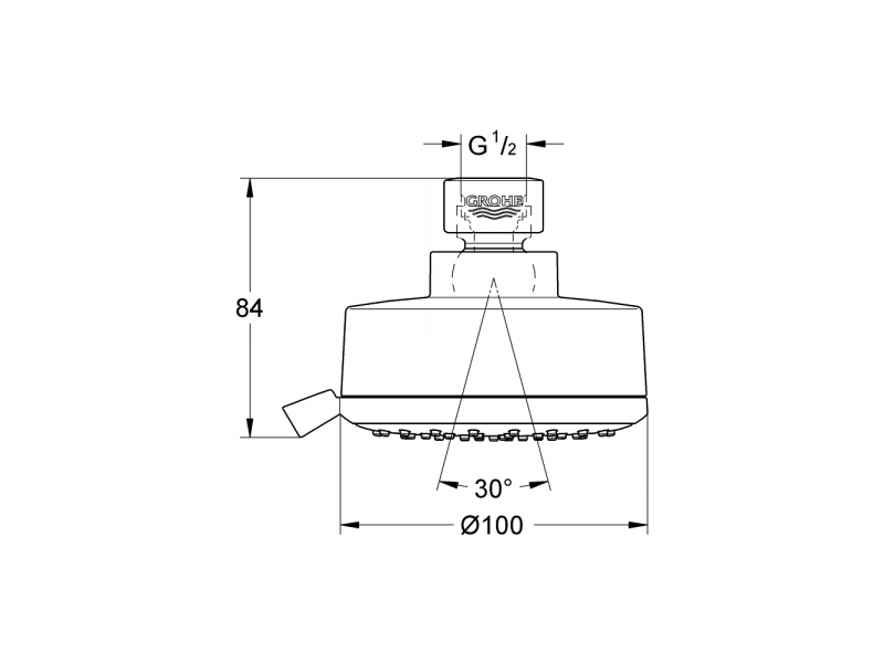 Купить Верхний душ Grohe New Tempesta Cosmopolitan 100 IV 27591001 (27591000), 100х100 мм, 4 режима струи, без держателя