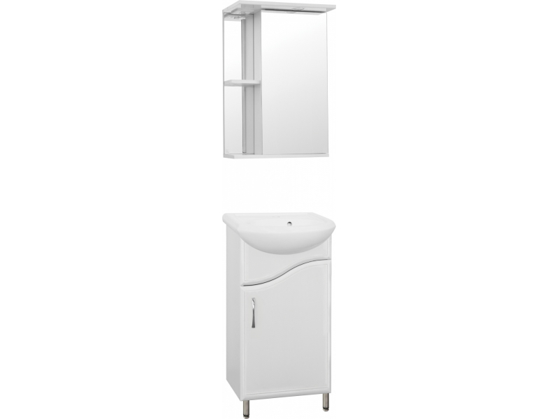 Купить Зеркало-шкаф Style Line Эко Стандарт Николь 45/С ЛС-00000115, 45 см, левое, подвесное, белое