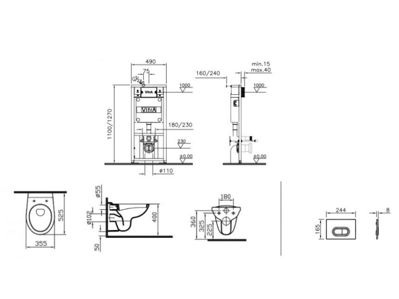 Купить Инсталляция с унитазом Normus 9773B003-7202, сиденье стандарт (комплект)