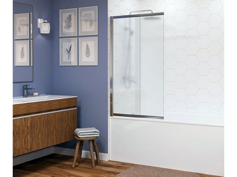 Купить Стеклянная шторка WasserKraft 41S02-100L/R Matt glass для душа, распашная, двустворчатая