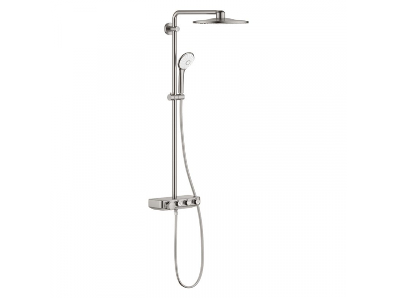 Купить Душевая система с термостатом Grohe Euphoria SmartControl 310 DUO 26507DC0, цвет верхнего душа суперсталь