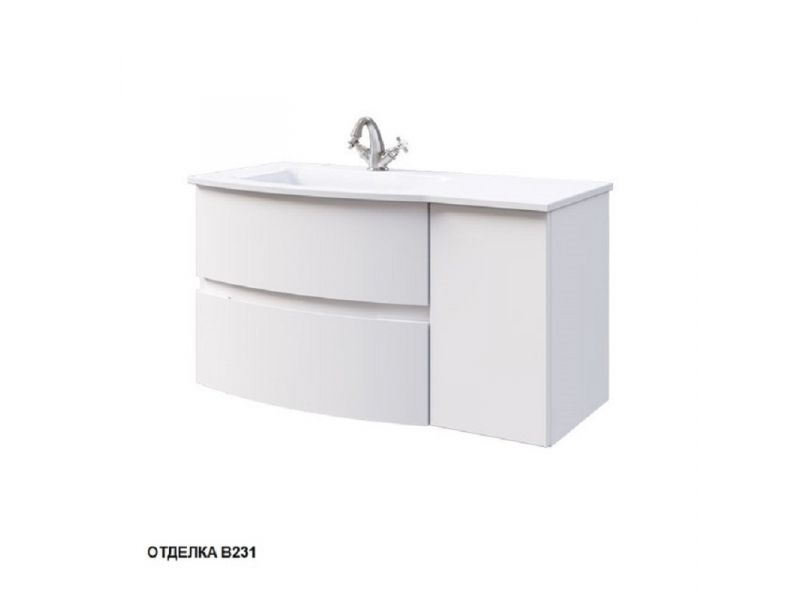 Купить Тумба под раковину Caprigo Integra 100 INT100.1L/R, цвет B231 белый