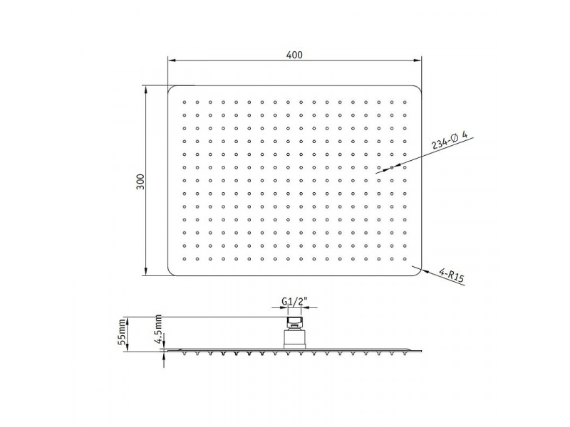 Купить Верхний душ RGW Shower Panels SP-84-40, 21148440-01, 40 х 30 см, 1 режим струи, без держателя, хром