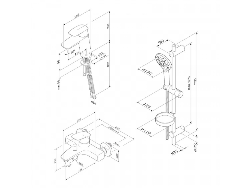 Купить Комплект смесителей AM.PM Spirit V2.1, хром глянцевый, F40971A00