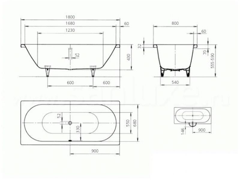 Купить Стальная ванна Kaldewei Classic Duo мод. 110, 180 х 80 х 43 см, anti-slip, 2910.3000.0001
