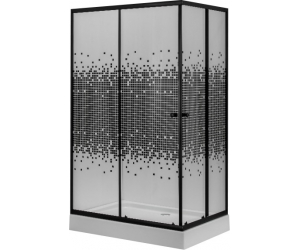 Душевой уголок Niagara NG-012-14Q Black 120 х 80 см c низким поддоном, прямоугольный, черный