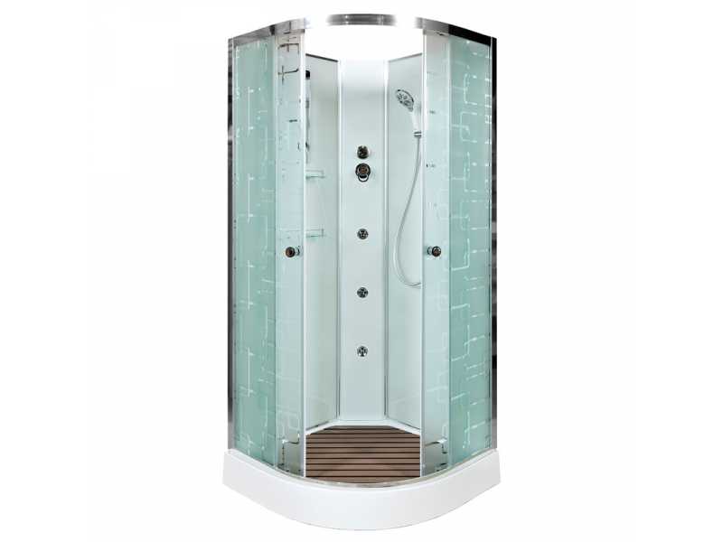 Купить Душевая кабина Deto Em EM1580 N гм, 80 x 80 см, без крыши, с гидромассажем