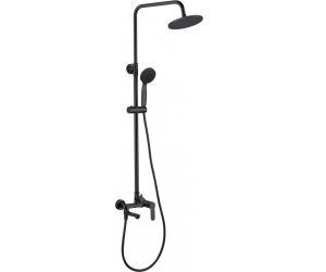 Душевая система Aquanet Passion R3 AF300-72-R-B, верхний душ круглый 25 см, черный матовый, 261838